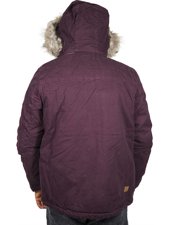 Basehit Men's Winter Parka Jacket Wine