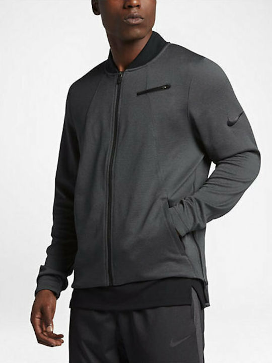 Nike Dry JKT HPRELT Showtime Men's Sweatshirt Jacket with Pockets Gray