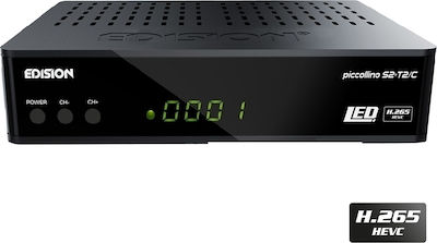Edision Δορυφορικός Αποκωδικοποιητής Piccollino Full HD (1080p) DVB-C / DVB-S2 / DVB-T2 με Λειτουργία Εγγραφής PVR σε Μαύρο Χρώμα