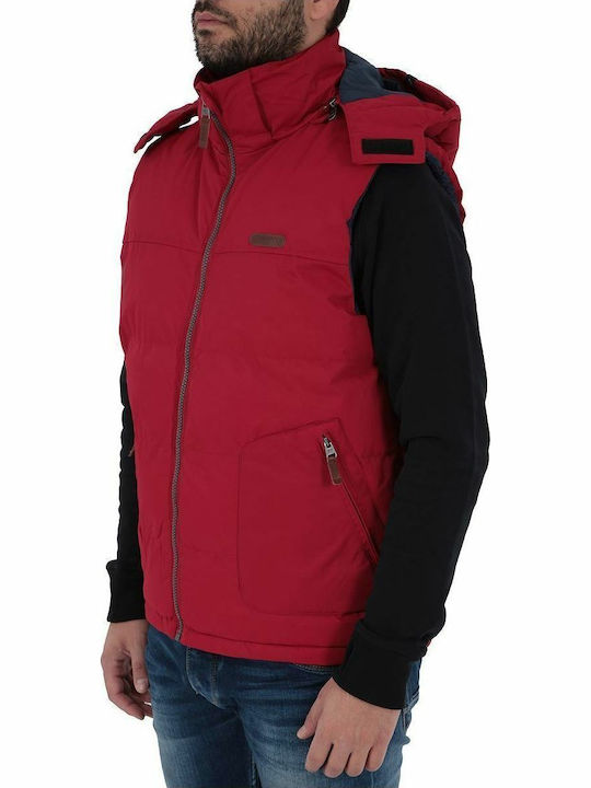 Basehit Vest Jacket with Hood Berry