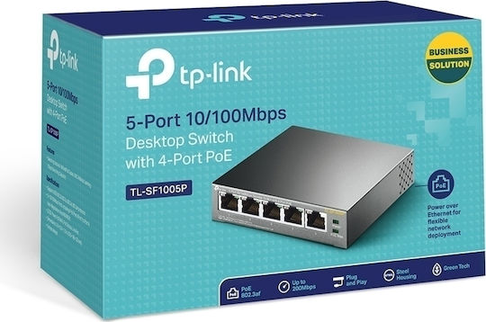 TP-LINK TL-SF1005P Unmanaged L2 PoE Switch with 5 Ethernet Ports
