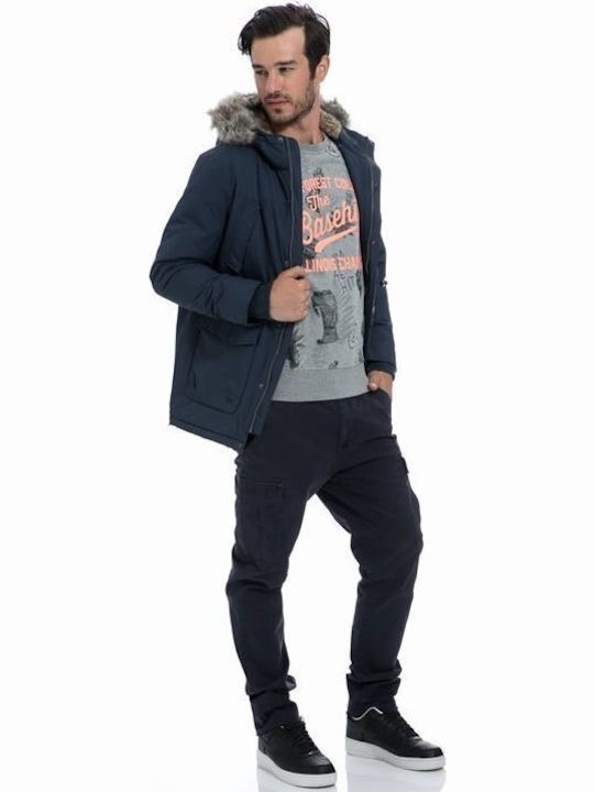 -TT610 3 in 1 Winter Jacket Parka Waterproof and Windproof Navy Blue