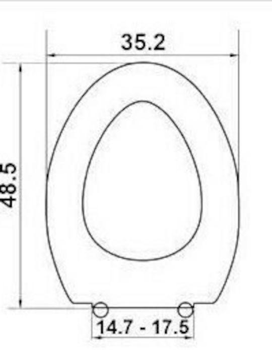 Elvit Capac WC din plastic 48.5x35.2cm Siliciu