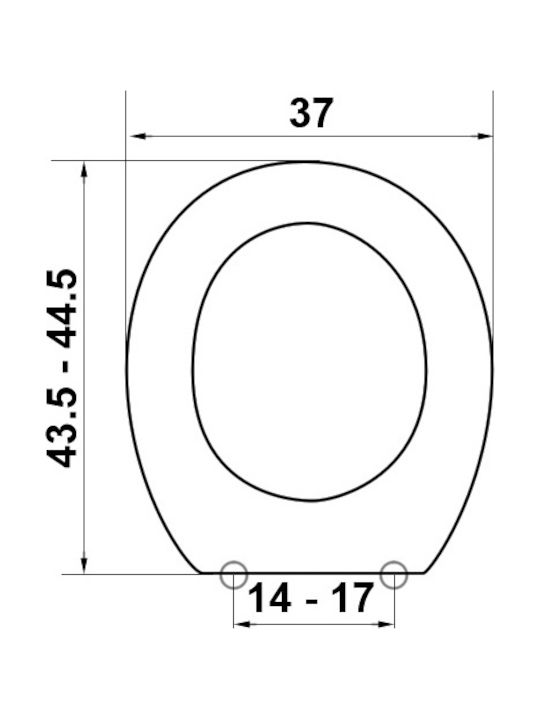 Elvit Bakelite Toilet Seat White Universal 43.5-44.5cm