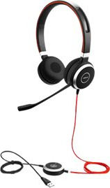 Jabra Evolve 40 MS Duo (USB) On Ear Multimedia Headphone with Microphone USB-A