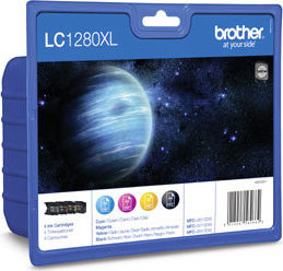 Brother LC1280XL Multipack Original Pack of InkJet Printer Inks Multiple (Color) (LC-1280XLVALBP)