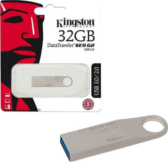 Kingston DataTraveler SE9 G2 32GB USB 3.0 Стик Сребрист