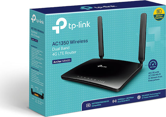 TP-LINK Archer MR400 v1 Ασύρματο 4G Router Wi‑Fi 5 με 3 Θύρες