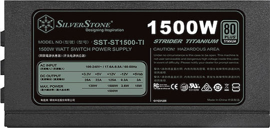 Silverstone Strider Titanium rev. 2.0 1500W Μαύρο Τροφοδοτικό Υπολογιστή Full Modular 80 Plus Titanium