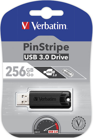 Verbatim PinStripe 256GB USB 3.0 Stick Schwarz