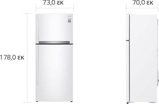 LG Frigider cu două uși 438lt Total NoFrost Î178xL70xA73cm. Alb GTB574SHHZD