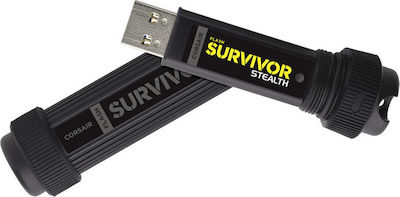 Corsair Flash Survivor Stealth 32GB USB 3.0 Stick Μαύρο