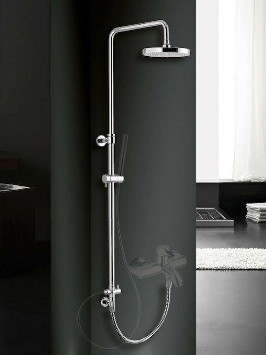 Eurorama Verstellbare Duschsäule ohne Armatur 83-144cm Silber