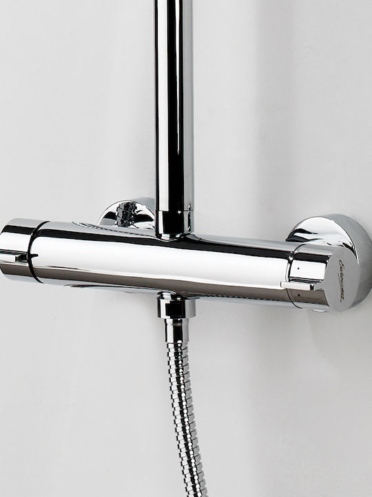 Eurorama Rebel Slim Coloană De Duș Reglabilă Cu Mixer De Cadă 76-137cm Argintie