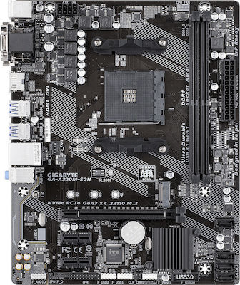 Gigabyte A320M-S2H (rev. 1.0) Motherboard Micro ATX με AMD AM4 Socket