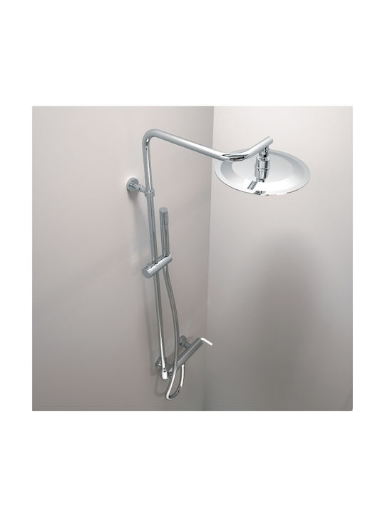 Teorema Lillo Shower Column with Bathtub Mixer 119.2cm Silver
