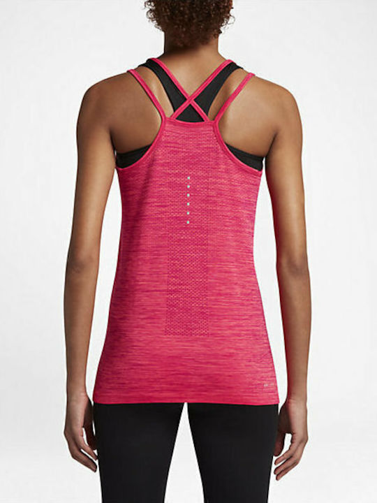 Nike Dry Knit Damen Sportlich Bluse Ärmellos Rot