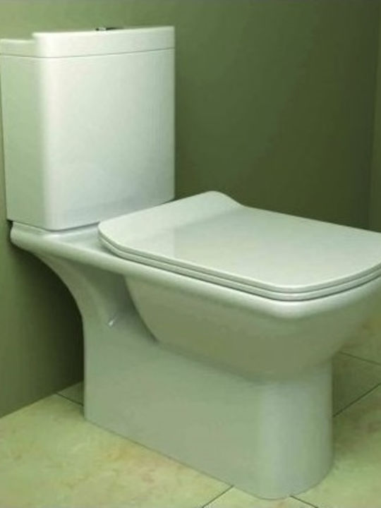 Huida Miranda Floor-Standing Toilet and Flush that Includes Slim Soft Close Cover White