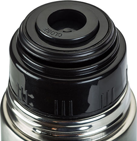 Nava Valve Lid-Cup Bottle Thermos Stainless Steel 1lt Silver with Cap-Cup
