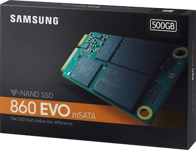 Samsung 860 Evo mSATA SSD 500GB τύπου mSATA με σύνδεση SATA III MZ-M6E500BW