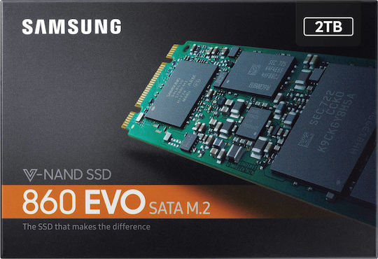 Samsung 860 Evo M.2 SSD 2TB τύπου M.2 με σύνδεση SATA III MZ-N6E2T0BW