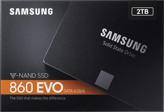 Samsung 860 Evo SSD 2TB τύπου 2.5'' με σύνδεση SATA III MZ-76E2T0B/EU