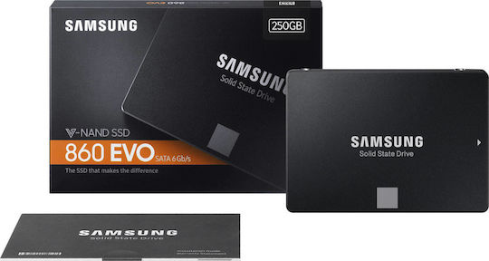 Samsung 860 Evo SSD 250GB τύπου 2.5'' με σύνδεση SATA III MZ-76E250B/EU