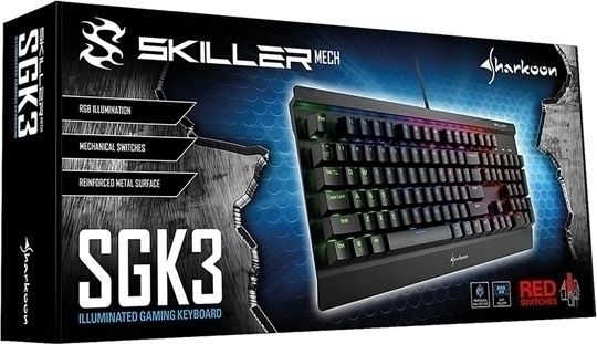 Sharkoon Skiller SGK3 Gaming Μηχανικό Πληκτρολόγιο με Kailh Red διακόπτες και RGB φωτισμό (Αγγλικό US)