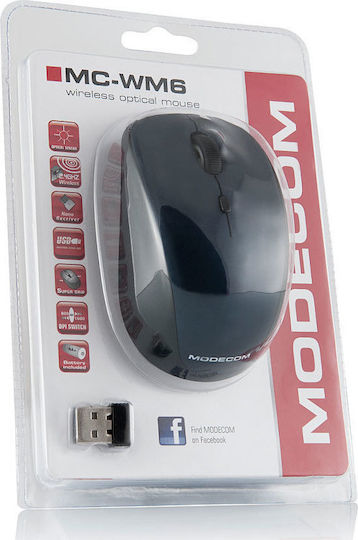 Modecom MC-WM6 Ασύρματο Ποντίκι Μαύρο