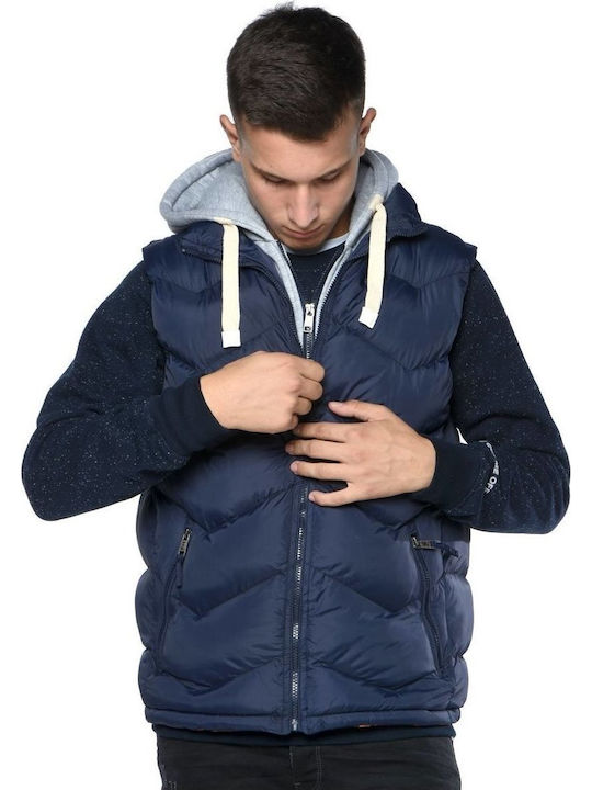 Sleeveless Jacket Navy Blue