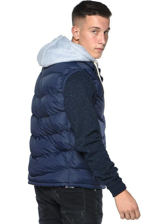 Sleeveless Jacket Navy Blue