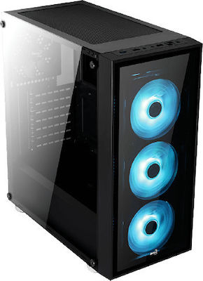 Aerocool Quartz Gaming Midi-Turm Computergehäuse mit RGB-Beleuchtung Mehrfarbig