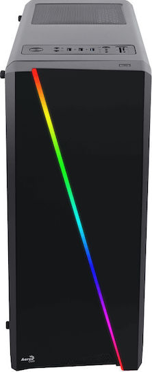 Aerocool Cylon Gaming Midi Tower Computer Case with Side Window and RGB Lighting Black