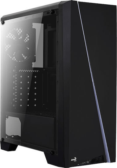 Aerocool Cylon Gaming Midi Tower Computer Case with Side Window and RGB Lighting Black
