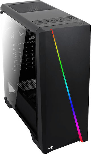 Aerocool Cylon Gaming Midi Tower Computer Case with Side Window and RGB Lighting Black