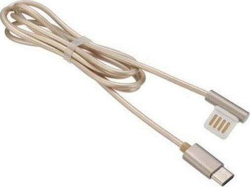 Remax Emperor RC-054a Winkel (90°) USB 2.0 Kabel USB Typ-C Male - USB-A Gold 1m