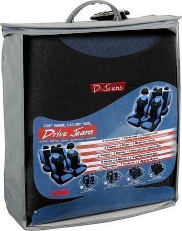 Lampa Σετ Καλύμματα Αυτοκινήτου 9τμχ Βελουτέ Drive Jeans Μπλε