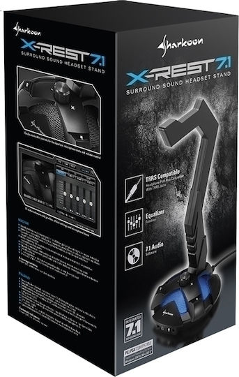 Sharkoon X-Rest 7.1 Επιτραπέζια Βάση Ακουστικών με Φωτισμό LED και Κάρτα ήχου Μαύρη