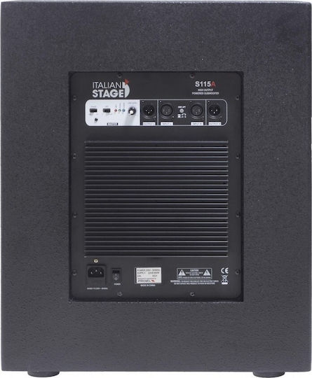 Italian Stage IS S115A Αυτοενισχυόμενο Subwoofer PA 350W 15" 47x47x57εκ.