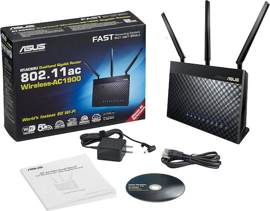 Asus RT-AC68U Ασύρματο Router Wi‑Fi 5 με 4 Θύρες Gigabit