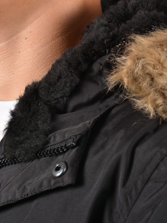 Curtis Winter Jacke Parka Wasserdicht Schwarz