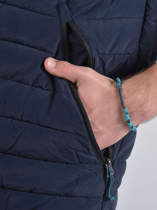 Geacă Fără Mâneci De Iarnă Puffer Albastru Marin