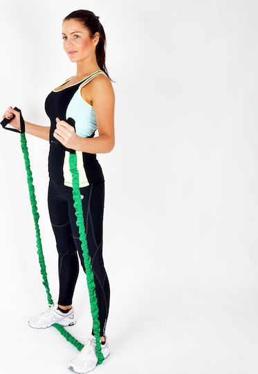 inSPORTline Morpo Resistance Band Gymtube Moderate with Handles Green 130cm 1.3m