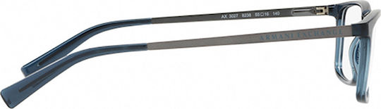 Armani Exchange Ανδρικός Κοκκάλινος Σκελετός Μπλε AX3027 8238