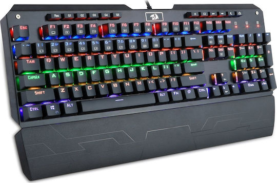 Redragon K555-BK Indrah Гейминг Инженеринг Клавиатура с Сини по поръчка Превключватели и RGB Осветление Английски (САЩ)