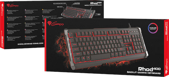 Genesis Rhod 400 Gaming Tastatur mit Beleuchteten Tasten Schwarz