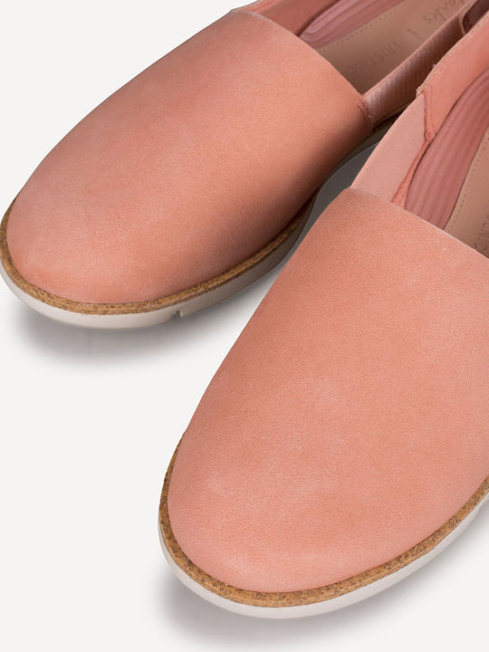 Tri Curve Ανατομικά Γυναικεία Slip-On Δερμάτινα Ροζ