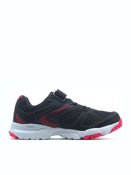 Memory Franco Kids Sports Shoes Running with Hoop & Loop Closure Black