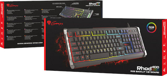 Genesis Rhod 400 RGB Гейминг Клавиатура с RGB подсветка (Английски US) Черен