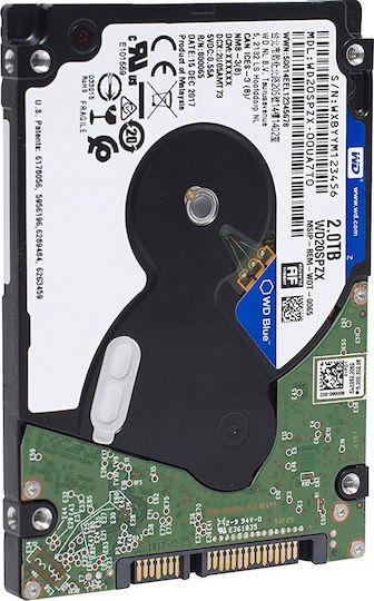 Western Digital Blue 2TB HDD Σκληρός Δίσκος 2.5" SATA III 5400rpm με 128MB Cache για PS4 / Laptop / Desktop WD20SPZX